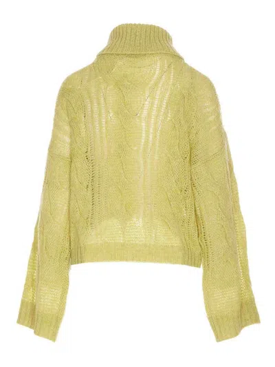 Shop Liu •jo Wool And Alpaca Sweater In Green