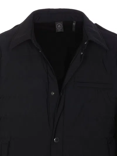 Moose Knuckles 'marble' Black Jacket With Logo Patch On The Sleeve In Viscose Blend Woman In Black