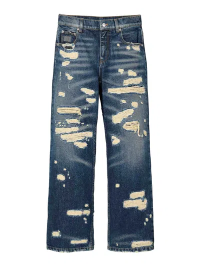 Marc Jacobs The Rip And Repair Straight Jean Jeans In Medium Wash