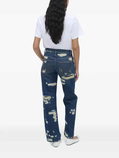 Marc Jacobs The Rip And Repair Straight Jean Jeans In Medium Wash
