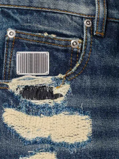 Marc Jacobs The Rip And Repair Straight Jean Jeans In Medium Wash