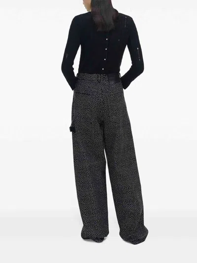Marc Jacobs Glam Crystal Oversized Jeans In Black