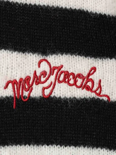Marc Jacobs Pullover The Striped Brushed Logo Sweater In Black