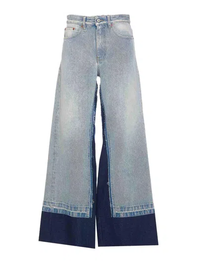 Mm6 Maison Margiela Mm6 By Maison Margiela Contrast Insert Jeans In Blue