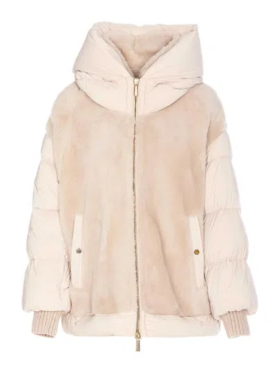 Shop Moorer Stone Nausica Down Jacket In White