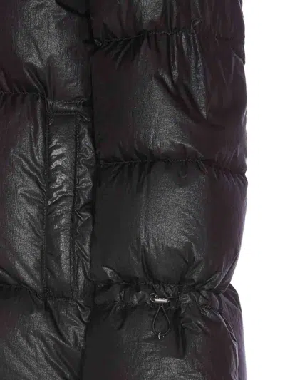 Moorer High Neck Padded Jacket With Drawstring Hem In Black
