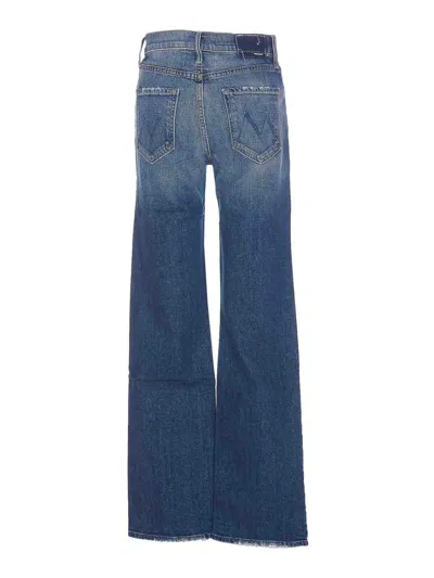 Mother Skinny Trousers Five Pockets Contrast Stitching In Blue