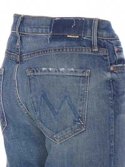 Mother Skinny Trousers Five Pockets Contrast Stitching In Blue