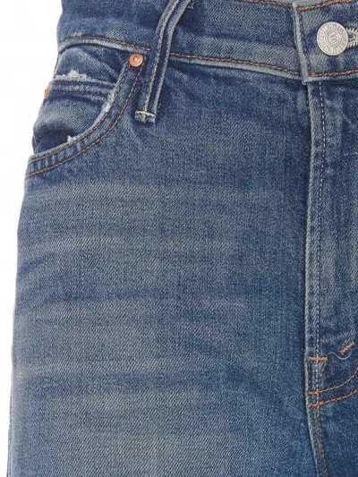 Mother Skinny Trousers Five Pockets Contrast Stitching In Blue