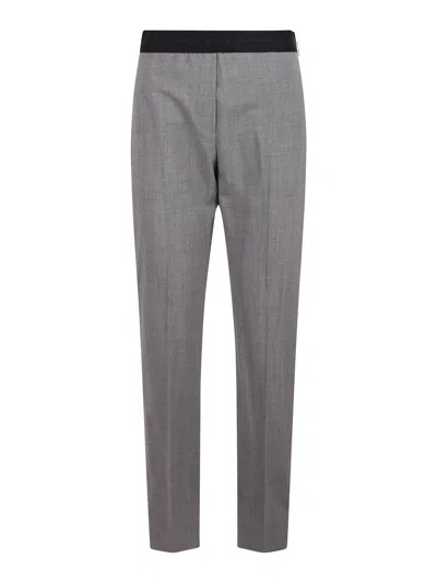 Msgm Straight-leg Virgin-wool-blend Trousers In Grey