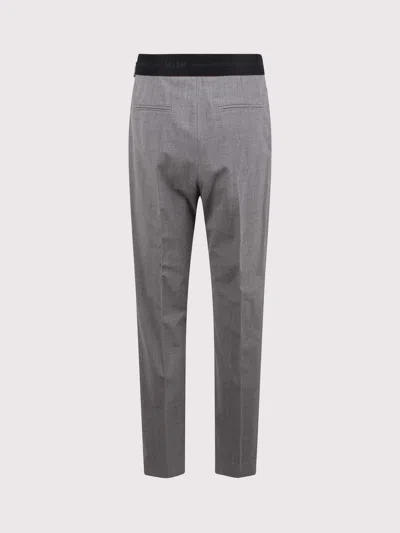 Shop Msgm Straight Leg Trousers In Virgin Wool Blend In Grey