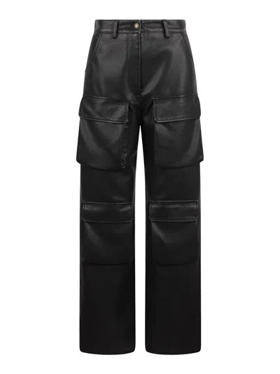 Msgm Regular Fit Cargo Pants For Women In Black