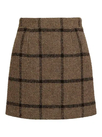 Patou Tweed Mini Skirt In Black