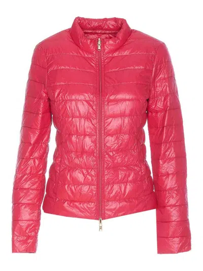 Shop Patrizia Pepe Fuchsia Light Down Jacket In Multicolour