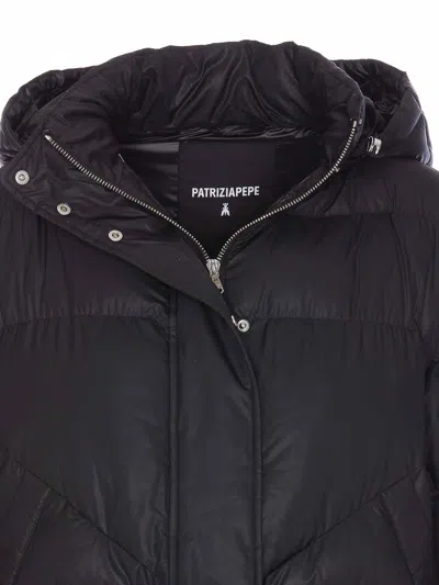 Patrizia Pepe Black Down Jacket In Black