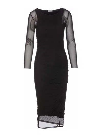 Shop Patrizia Pepe Long Dress In Black