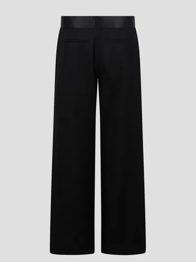 Victoria Beckham Side Panel Wool-blend Wide-leg Pants In Black