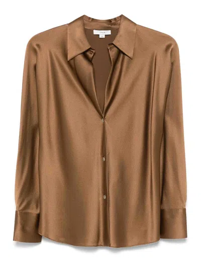 Vince Bias Ls Blouse In Beige
