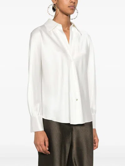Vince Bias Ls Blouse In White