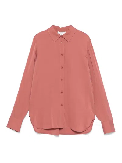 Vince Satin Shirt In Dark Red