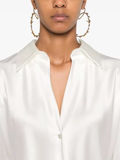 Vince Bias Ls Blouse In White