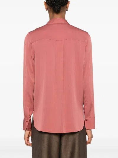 Vince Satin Shirt In Dark Red