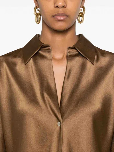 Vince Bias Ls Blouse In Beige