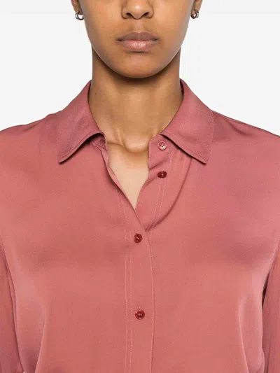 Vince Satin Shirt In Dark Red