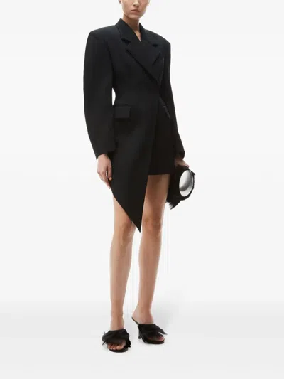 Alexander Wang Asymmetric Minidress Blazer In Black