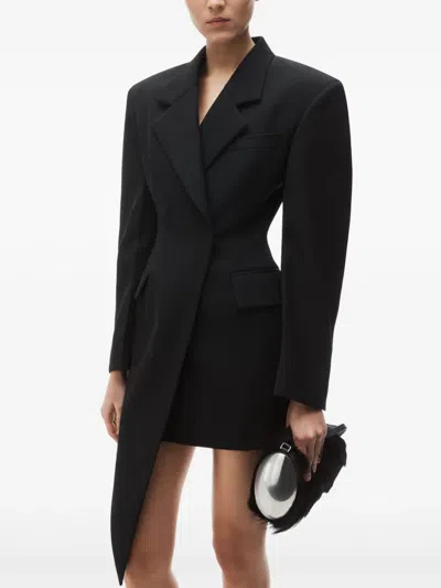 Alexander Wang Asymmetric Minidress Blazer In Black