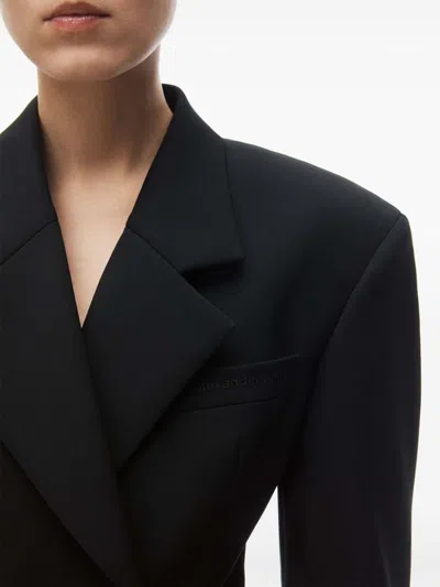 Alexander Wang Asymmetric Minidress Blazer In Black