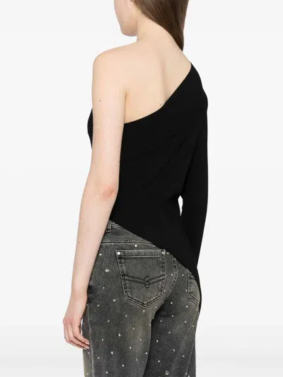 Alexander Wang Black Asymmetric Long-sleeve Top