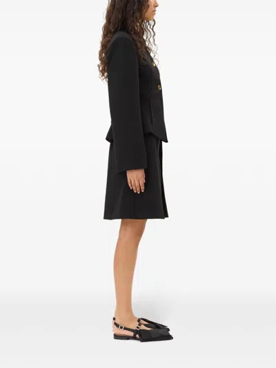 Ganni Technical Twill Blazer For In Black