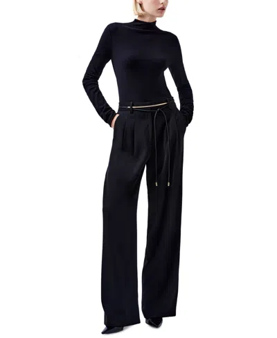French Connection Cosysoft Fitted High Neck Sweater In Black In Black