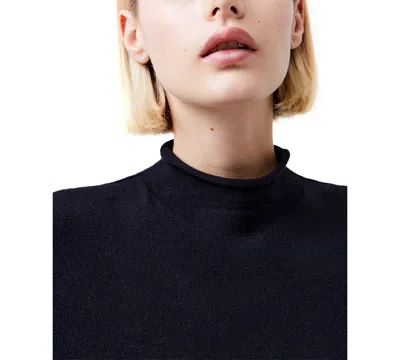 French Connection Cosysoft Fitted High Neck Sweater In Black In Black