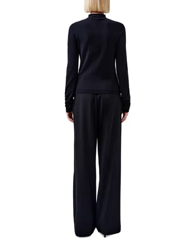 French Connection Cosysoft Fitted High Neck Sweater In Black In Black