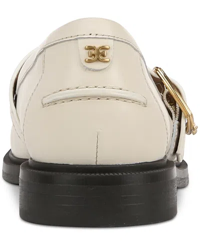 Sam Edelman Elaina T-strap Buckle Loafer Modern Ivory Leather In Modern Ivory