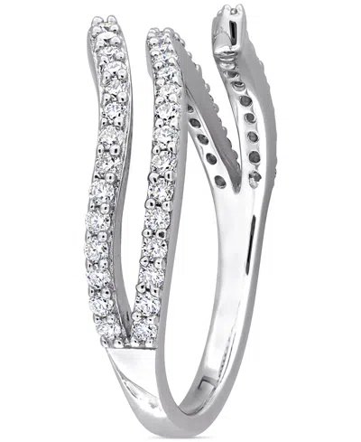 Macy's Moissanite Wrap Statement Ring (1/2 Ct. T.w.) In Sterling Silver In Silver