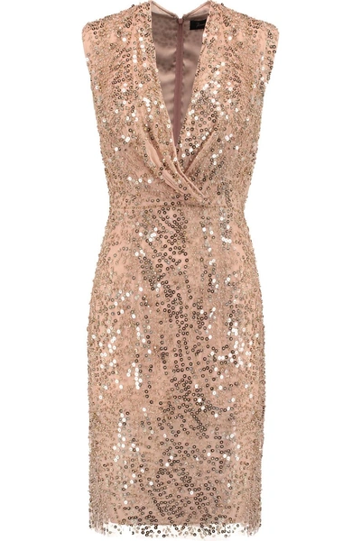 Jenny Packham Wrap-effect Embellished Tulle Dress