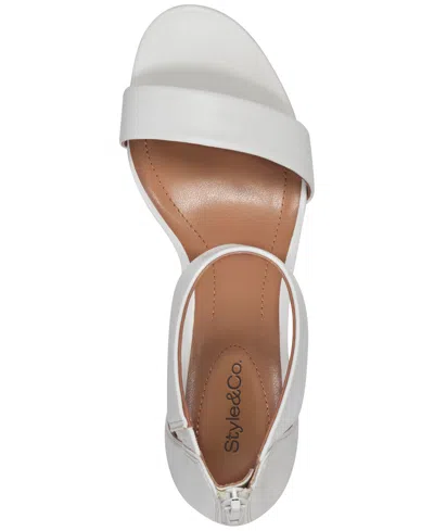 Style & Co Women's Paycee Two-piece Dress Sandals, Created For Macy's In White Smooth