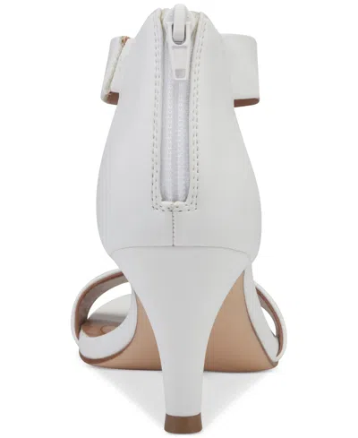 Style & Co Women's Paycee Two-piece Dress Sandals, Created For Macy's In White Smooth