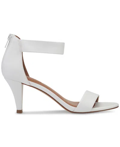 Style & Co Women's Paycee Two-piece Dress Sandals, Created For Macy's In White Smooth
