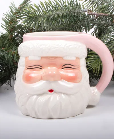 8 Oak Lane Santa Ceramic Coffee Mug In Pink