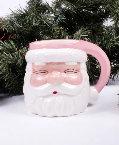 8 Oak Lane Santa Ceramic Coffee Mug In Pink