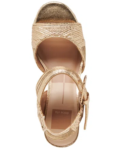 Shop Dolce Vita Women's Bobby Deco Two-piece Platform Sandals In Gold Metallic Woven