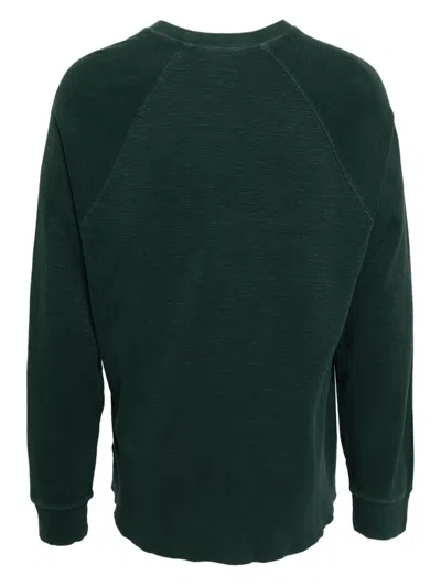 James Perse Raglan-sleeve Mesh T-shirt In Green