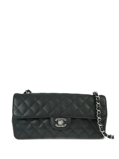 Pre-owned Chanel 2006-2008 East West Shoulder Bag In Black