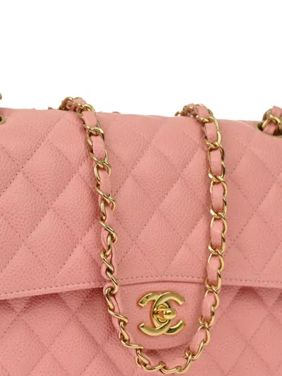 Pre-owned Chanel 2004-2005 Medium Double Flap Shoulder Bag In Pink