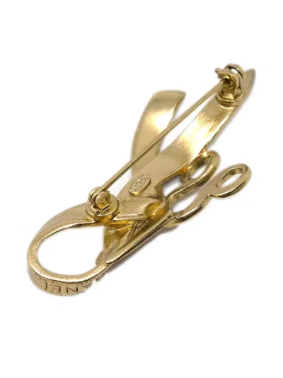 Pre-owned Chanel 2002 Brooch Pin In Gold