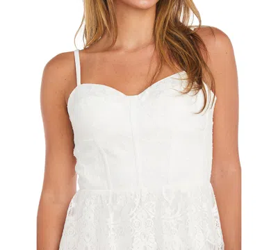 Morgan & Company Juniors' Lace Bustier Mini Dress In White